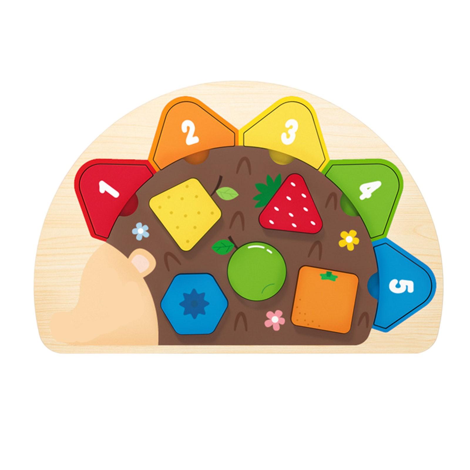 

Забавная головоломка с ежиком, специально разработанная для малышей, объединяющая ручные доски, головоломки на изучение цвета и формы, а также геометрические головоломки на сопоставление. One Size