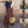 JPNTKY Fashion Summer Spring Short Sleeve O-Neck Casual Dresses International Design