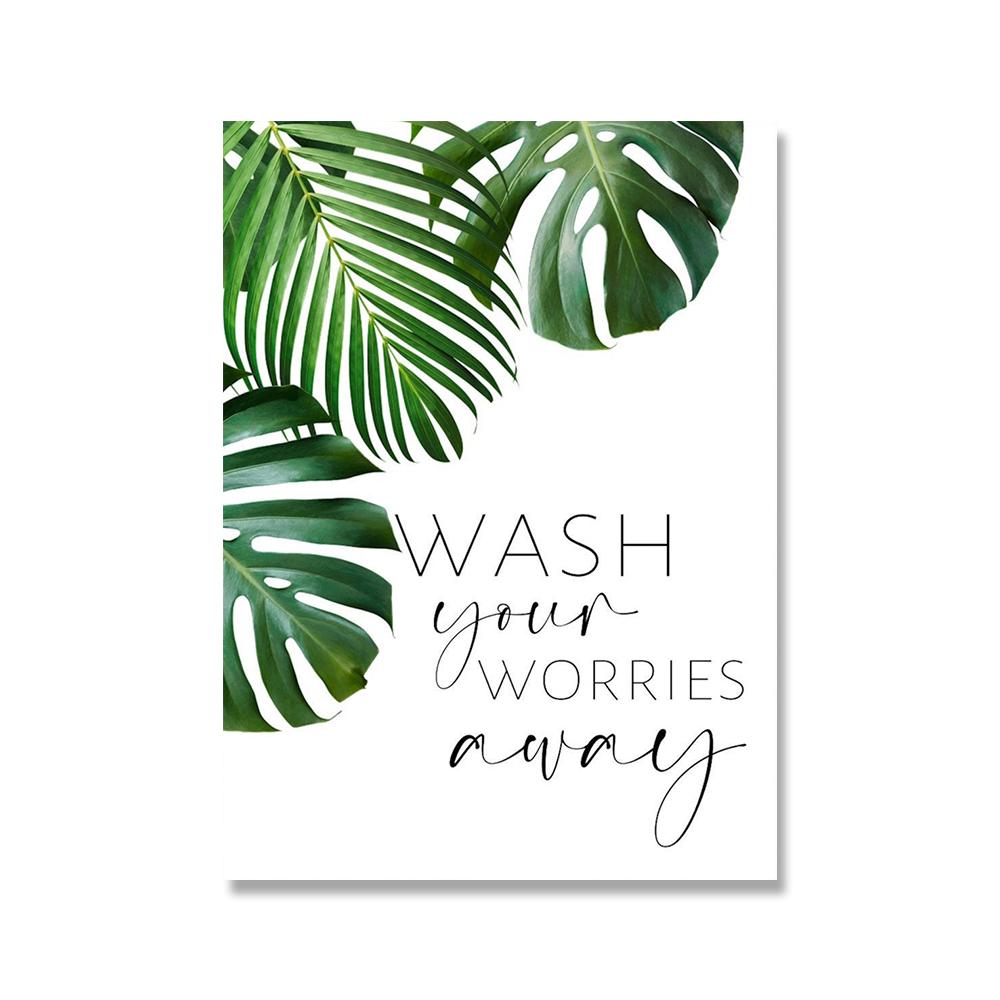 

Тропические растения Плакат Зеленый лист Декоративная картина Современное настенное искусство Картины в скандинавском стиле Печать для ванной комнаты гостиной 21x30cm No Framed жёлтый