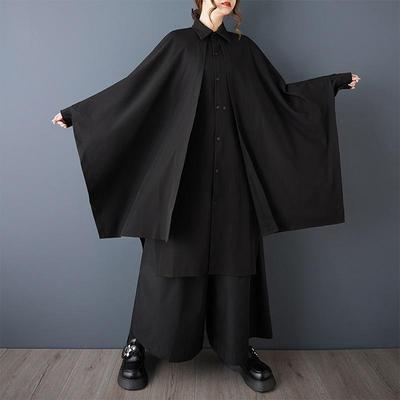 Sukienki damskie plus size z długim rękawem, czarne, vintage, nowe, na wiosnę, jesień, codzienne, luźne, midi, koszulowa