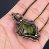 Green Amethyst Gemstone Pendant, 999 Copper Wire Wrapped Pendant, Handmade Antique Jewelry, Gift For Mother Day