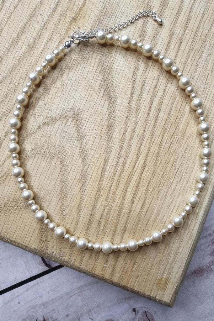 Pearl Choker Necklace – Faux Pearls, Elegant Handmade Jewelry