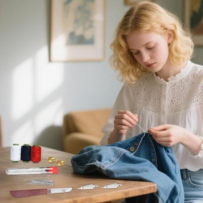 37 ks Sada šicích jehel Jehla s velkým očkem a nit Nástroje s jehelním propichovačem Domácnost DIY Šperky Oblečení Řemeslné šicí potřeby