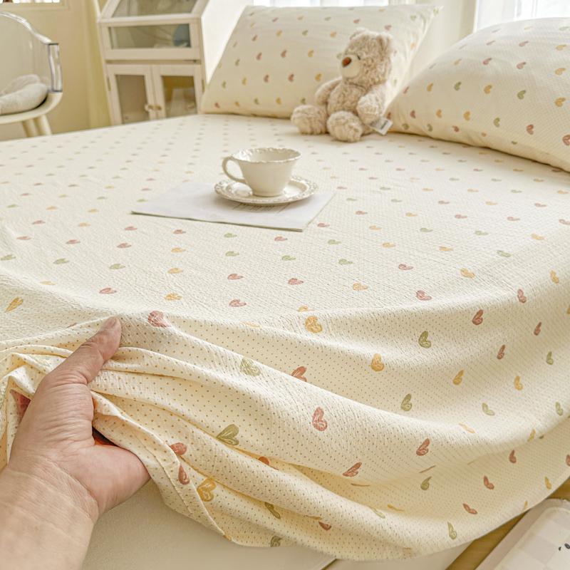 Washed Cotton Bed Sheets Set Single/Queen/King Cartoon Style Flat Sheets for Kids Rabbit Printed Soft Bed Flat Sheets Double Bed