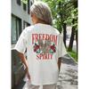 Fashionable Printed Cotton T-shirt Western Style Loose Print Short sleeve T-shirt Top