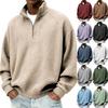Men's Retro Plaid Long Sleeve Zip-Up Sweatshirt with Stand Collar Casual Fall Winter