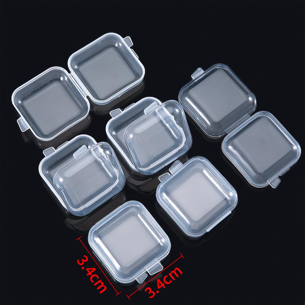 5/20PCS Mini Plastic Storage Box Transparent Jewelry Storage Box Container Portable Earring Ring Earplugs Packaging Storage Case