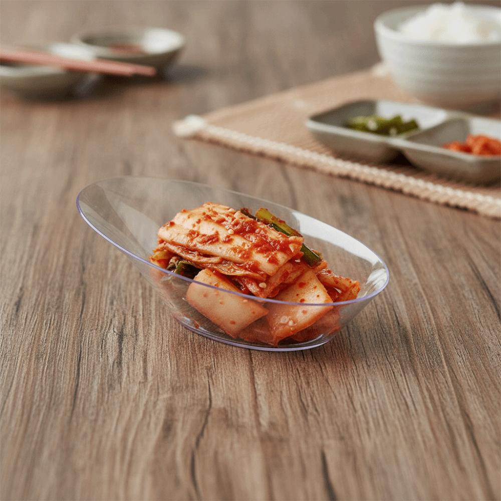 50PCS Thickened Party Appetizers Plate Hard Dipping Dish Disposable Fishtail Dessert Plate Hotel