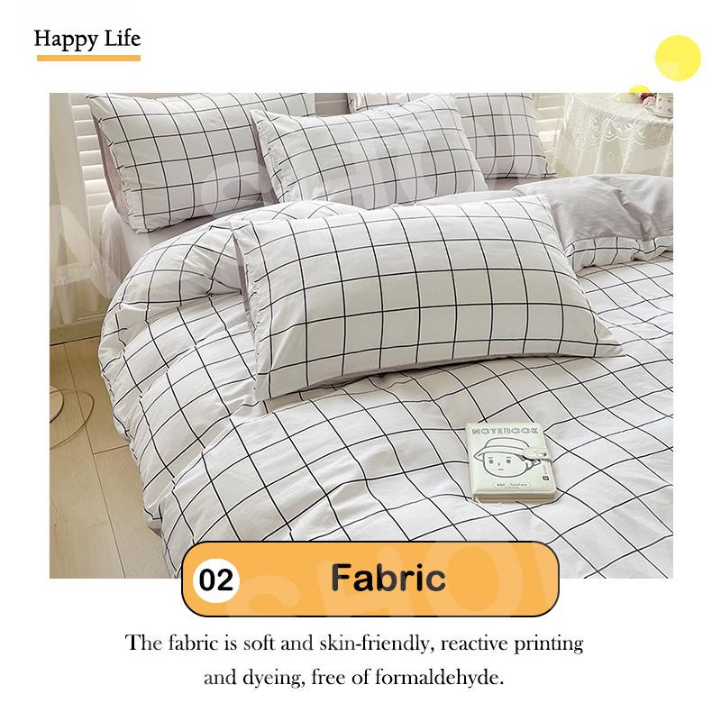 4 in 1 Full Garterize Bedding Set Fitted Bed Sheet Comforter Cover Pillowcase Single Double Queen HomeDecor