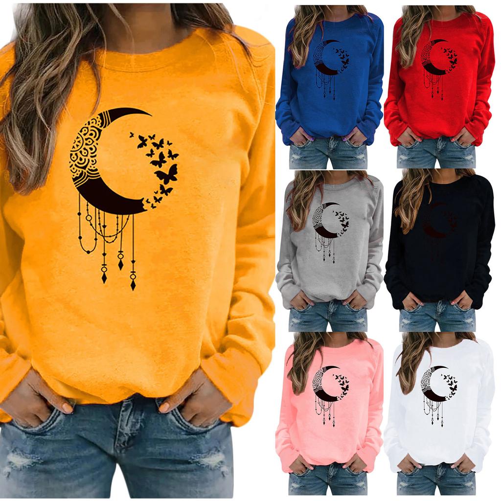 Winter Womens Casual Tops Ladies Print Sweatshirt Blouse Tee Sweater