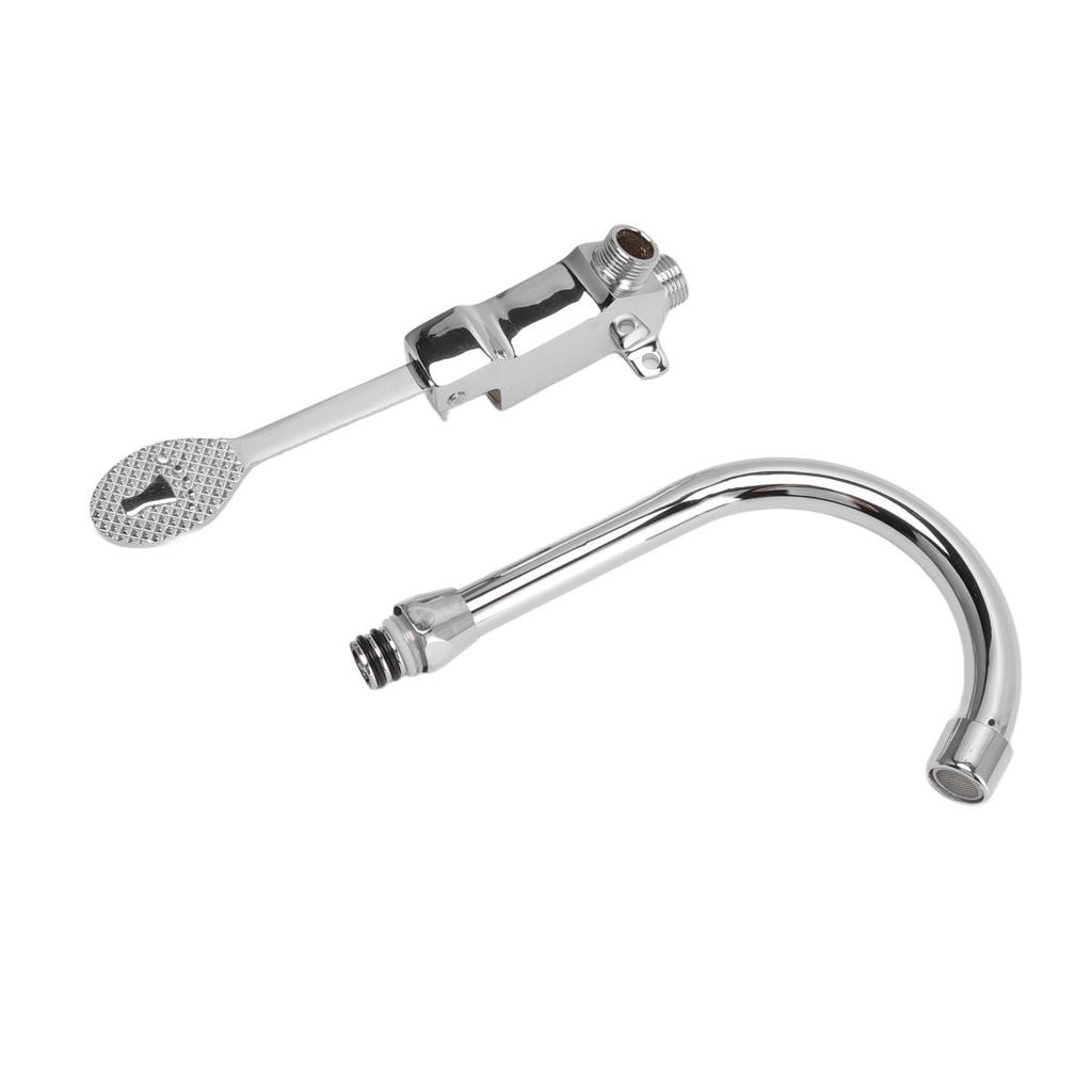 Fußpedal Wasserhahn Set Edelstahl Hände Frei Silber Touchless Bodenmontage Fußsteuerung Wasser