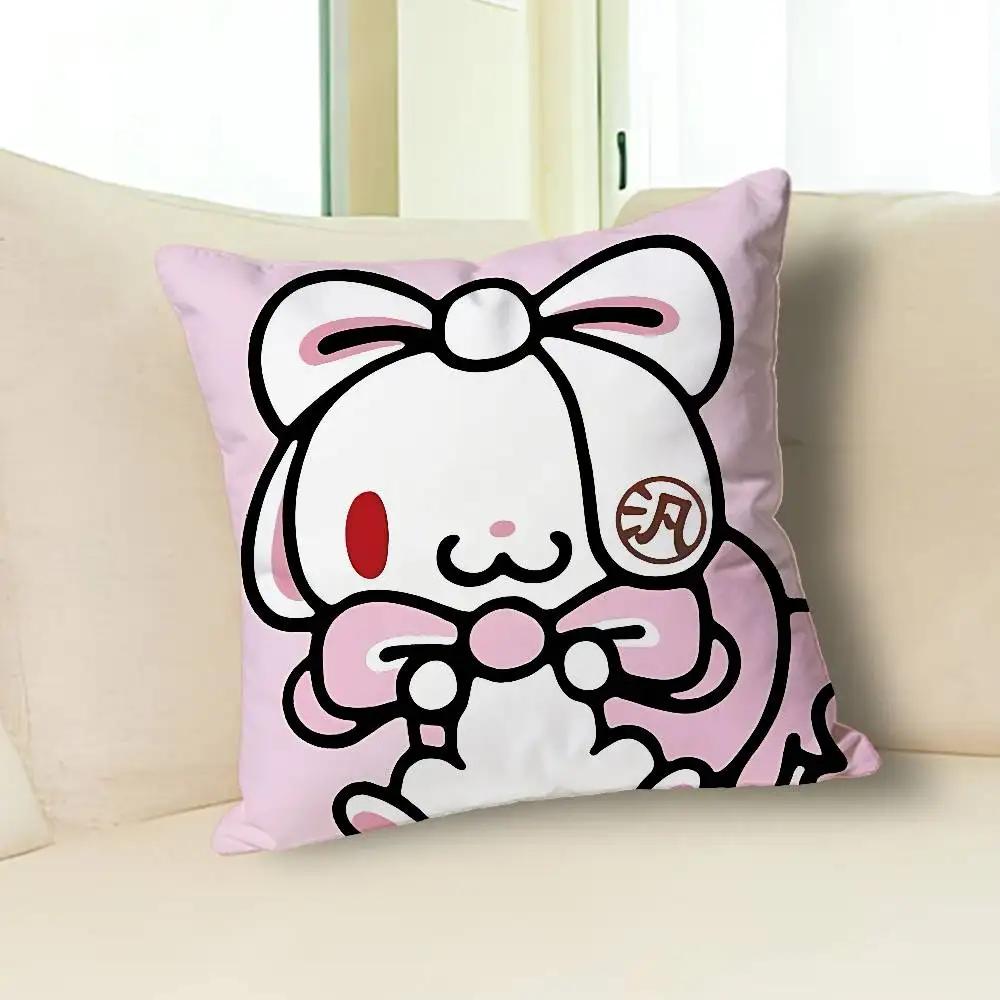 Kawaii G-Gloomys Pink Bear Pillow Cases for Bedroom Living Room Sofa Home Decor Polyester Cushion Cover with Zipper