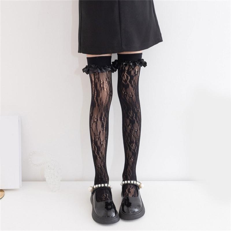 Classical Solid Color Over Knee Length Socks for Kids Soft Nylon Long Tube Socks for Party Outfits and School Event