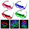 6Pcs Glowing Heart LED Glasses Night Event Party Supplies Reusable Bright Light Comfort Safe Materials