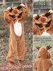 [DECEED] Rentier-Kigurumi, süßes Weihnachtsmann-Cosplay, Unisex, flauschig, dick, lange Ärmel, geeignet für den Winter, Rentier-Kostüm, Weihnachtsmann-Cosplay, (XL-Größe)
