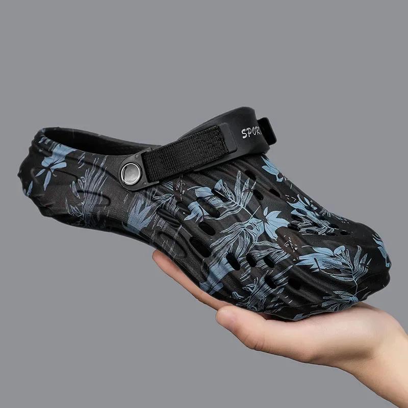 Summer Men Sandals Clogs Outdoor Garden Clogs Hole Shoes Male Casual Shoes Water Shoes Comfort Home Soft Slippers Plus Size 47