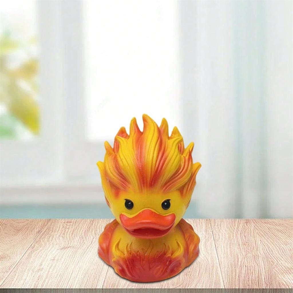 Duck Figurine Creative Ice/Fire Duck Statue Small Resin Animals Desktop Decorations For Home Office