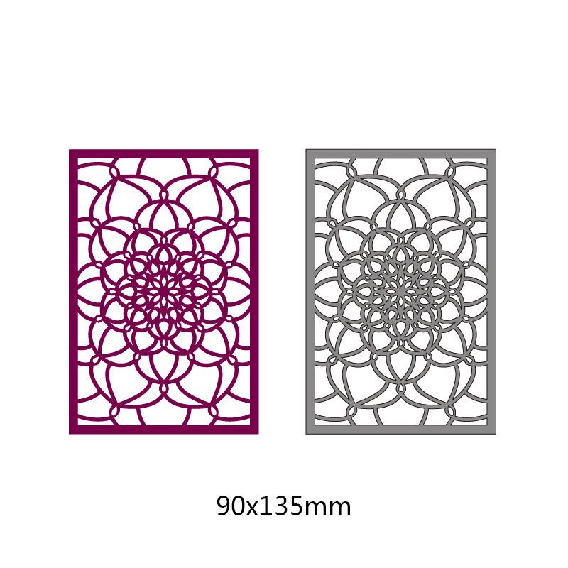 Čtvercový květinový kovový vykrajovátko šablony Die Cut pro DIY Scrapbooking Album Papírová karta Ražba