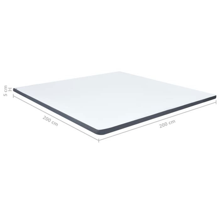 VidaXL Surmatelas de Sommier Tapissier Protège-matelas Lit Protecteur Housse Lavable Confortable Doux Blanc et Gris Foncé 288217
