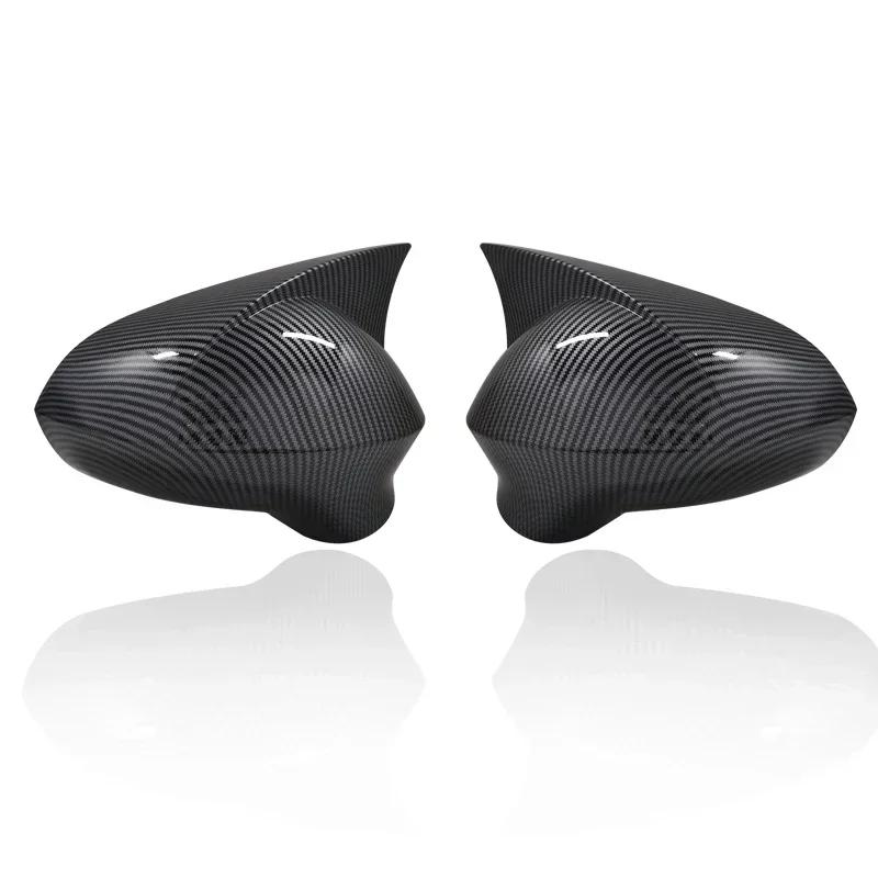 Carbon Fiber Style Black Rearview Side Mirror cover Caps For Seat Leon MK2 1P Ibiza MK4 6J 2008-2017 Replacement