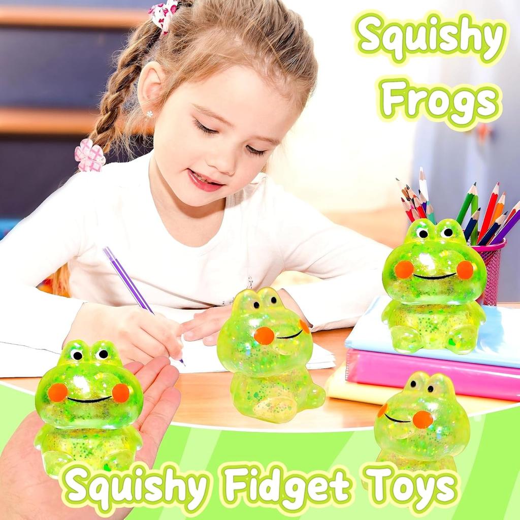 Squishy Frog Stress Balls Stretchy Squish Ball Sensory Squeeze Fidget Toys Stress Relief Balls for Kids Anxiety Relief Gifts