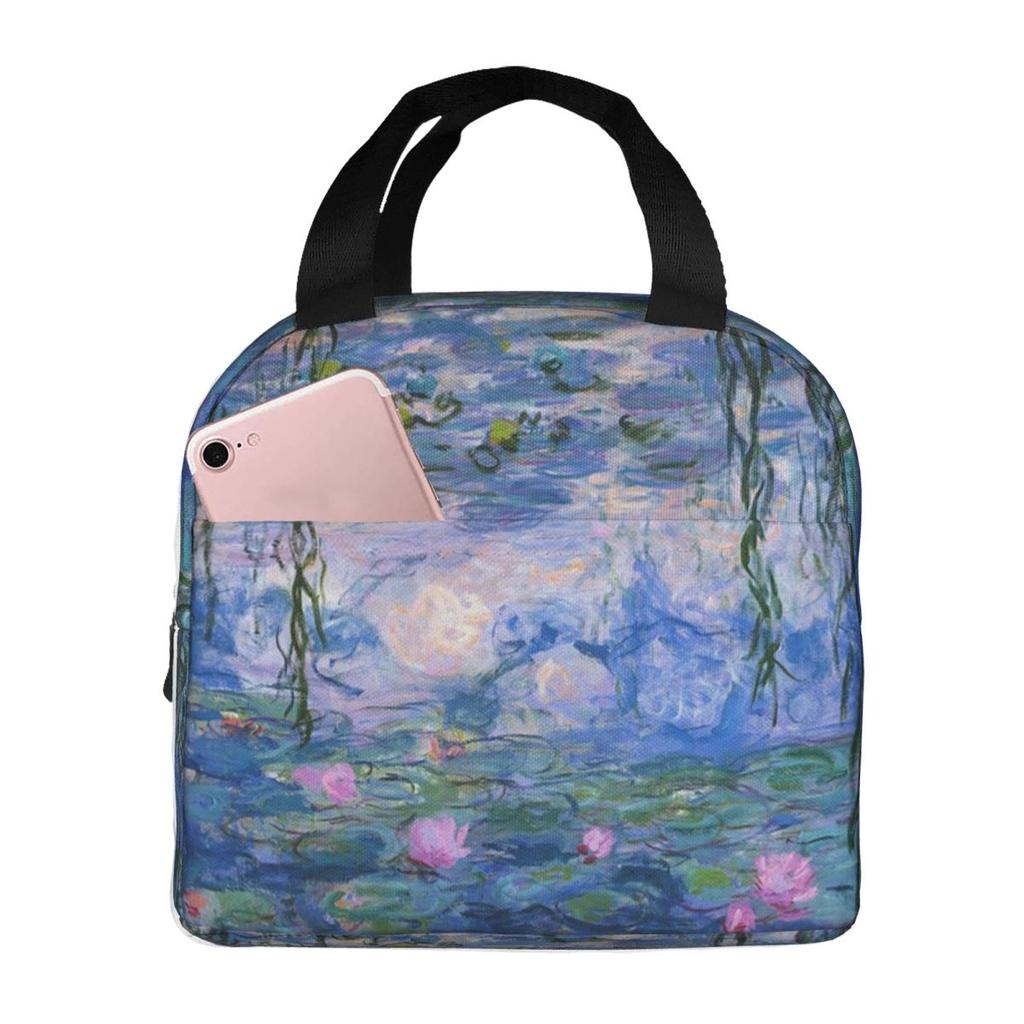 Claude Monet - Water Lilies Insulated Lunch Bag for Women Children Portable Food Boxes Thermal Lunch Box Tote