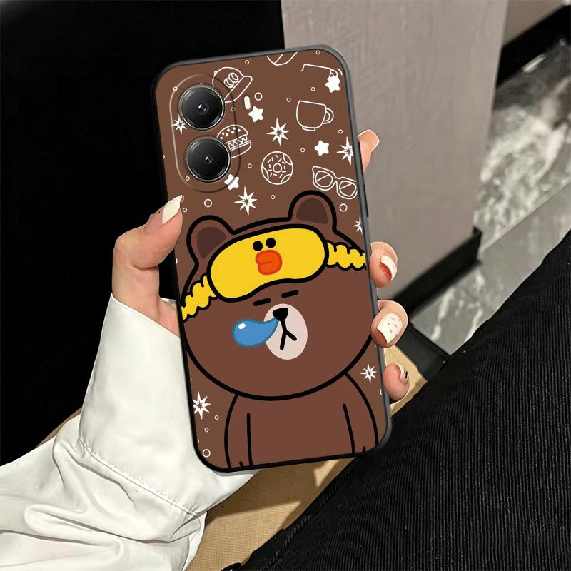 Cartoon Bear B-Browns C-Conys Soft Phone Case for Xiaomi Poco X5 X6 X7 X8 Pro Max X3 F7 F8 Ultra M8 M7 M6 M5 Redmi 15 15C 14C 13