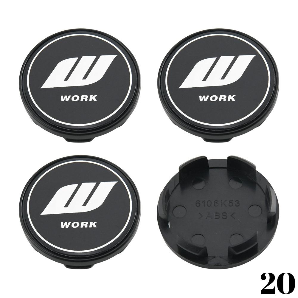 4PCS WORK Center Cap 53mm & 54mm Wheel Caps MEISTER VS EQUIP Emblem Wheel Cover Cap Hubcaps Car Rim Accessories