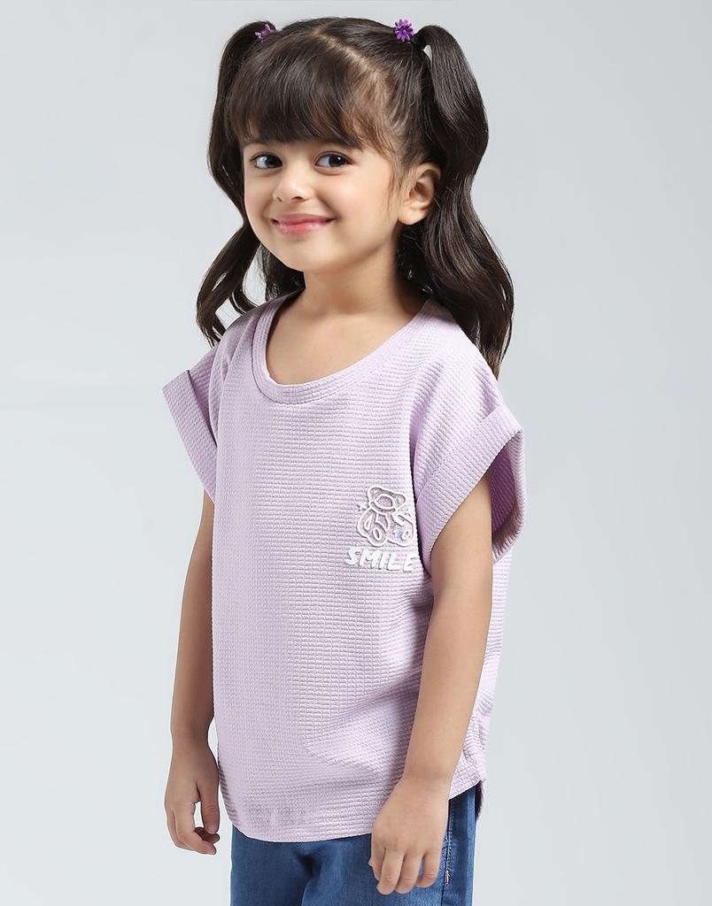 Monte Carlo Girls Solid Round Neck Top