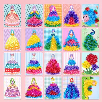 1 set di regali di compleanno per bambine, puzzle fai da te, kit di pittura e foratura, giocattoli artigianali, adesivi da tavolo da principessa