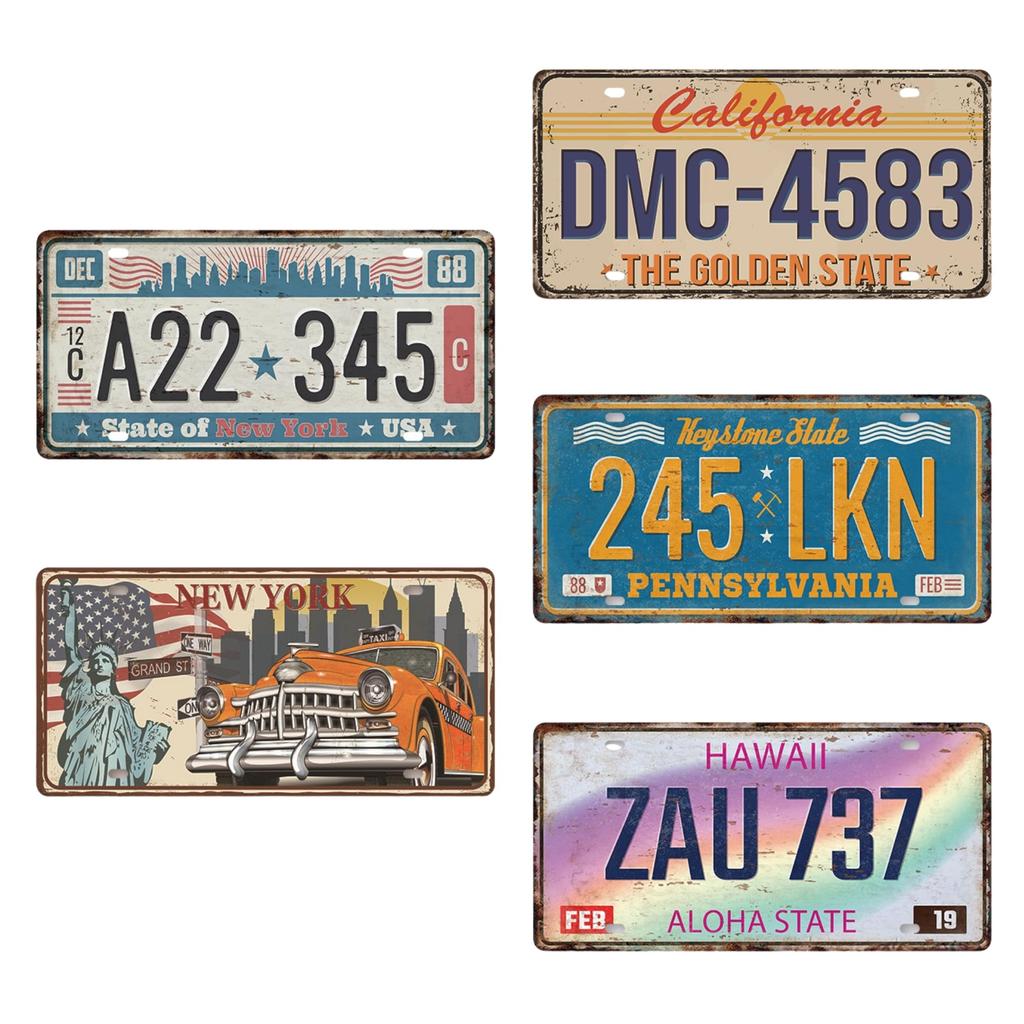 American Retro American Goods Interior Tin Sign MSW2539 Number A (5 Pieces)