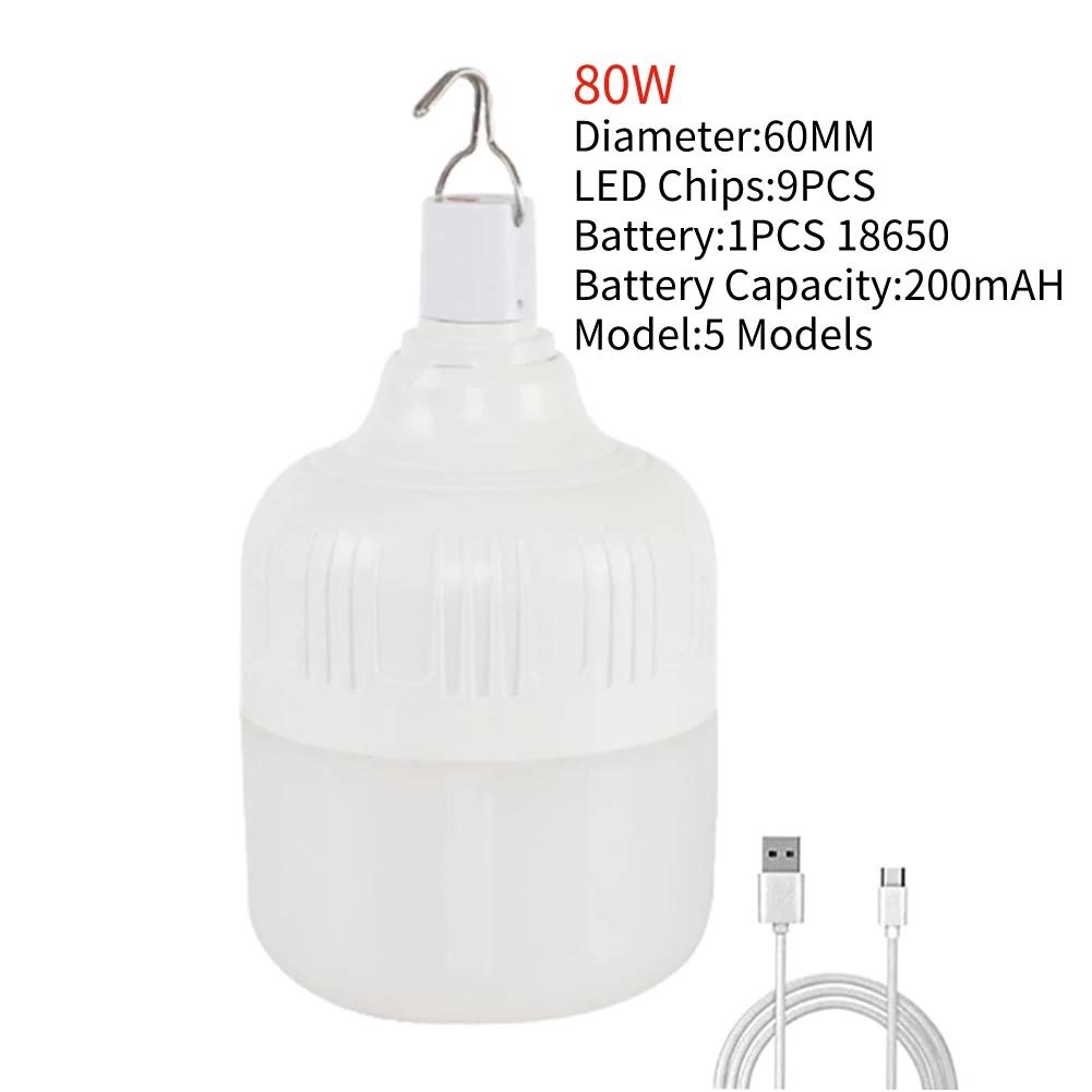 LED Camping Lantern Rechargeable Lamp with Hook High Power Outdoor Lights Portable Tents Lighting Lantern Camping Supplies