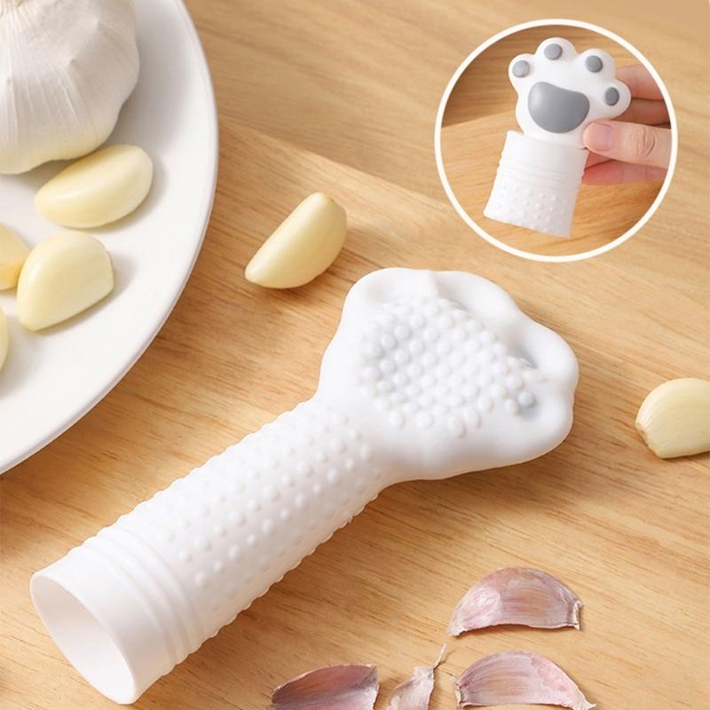 Outil Rapide Éplucheur d'Ail Avec Forme Griffe de Chat Rouleau à Éplucher Polyvalent Pour Noix Cacahuète Gadget de Cuisine