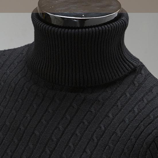 Men Knitwear Simple Solid Color Comfy Sweater Pullover Turtleneck Twist Men Sweater Pullover Sweater Pullover for Daily Life