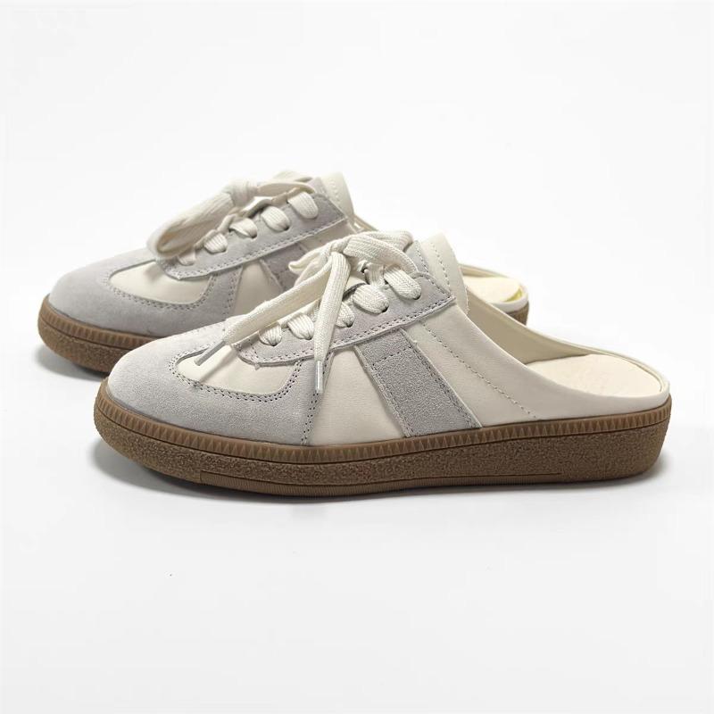 Flat-bottomed sports and leisure little white shoes summer new fashion casual half slippers round head set feet lazy shoes women