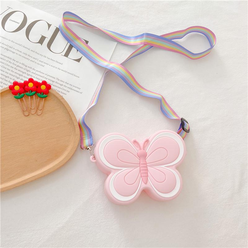 

Adorable Mini Butterfly Bow Silicone Crossbody Bag For Girls Stylish And Cute Bow Pink