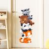 Cute Cartoon Stacked Animals Tower Wall Stickers, Self-Adhesive Decor for Kids Room Kindergarten Bedroom Entryway Decoration