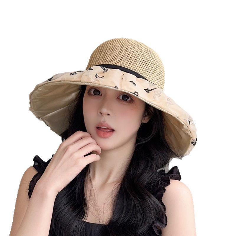 2025 New Big Eaves Bucket Hat Summer Sunscreen Sunshade Sun Hat Outdoor Foldable UV Protection