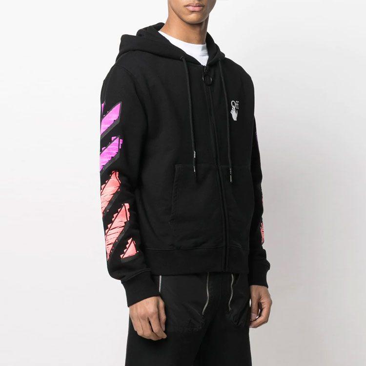 OFF WHITE Marker Zip Hoodie OMBE001R21FLE0021032