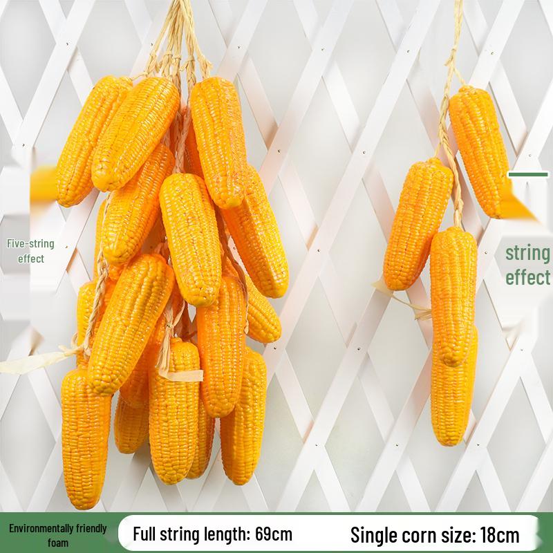 Brocheta Artificial de Chile Rojo, Ajo, Cacahuete y Maíz para Decoración de Fiesta de la Cosecha