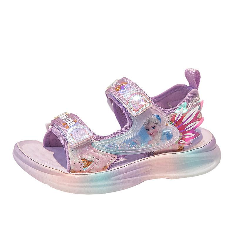 

Girls sandals 2025 summer new cartoon children s princess shoes soft sole wear-resistant middle and older children s beach shoes tide 26 yards inner length 16.5CM