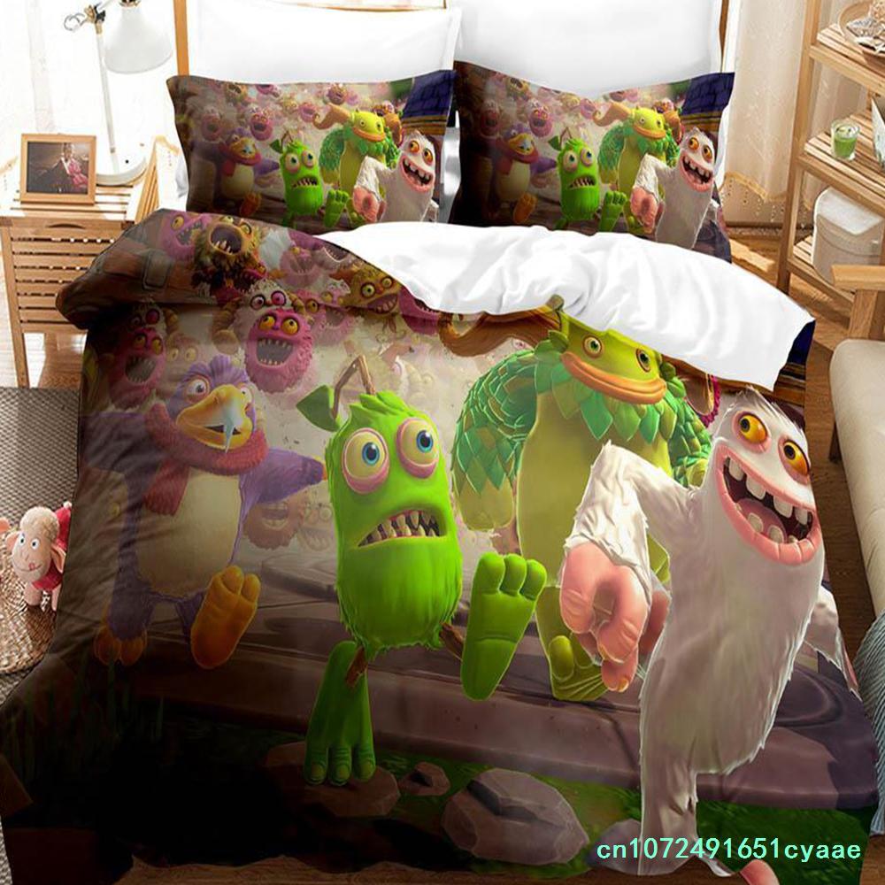 Spiel My Singing Monsters Bettwäsche-Set Einzelbett Twin Full Queen King Size Bettwäsche-Set Erwachsener Kinderzimmer Bettbezug-Sets Heimtextilien