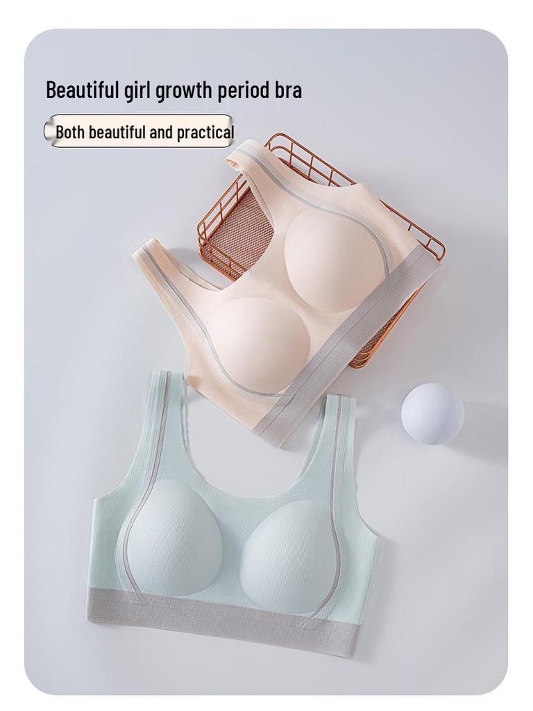 525 New Girls' Vest with Wide Straps: Breathable, Comfortable 2-in-1 Sports Underwear for Growth Period