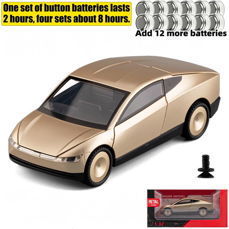 1:32 Cybercab Robotaxi Zonder Chauffeur Taxi Legering Metaal Diecast Model Auto Geluid En Licht Pull Back Kinder Speelgoedauto Vakantiecadeau Jongen