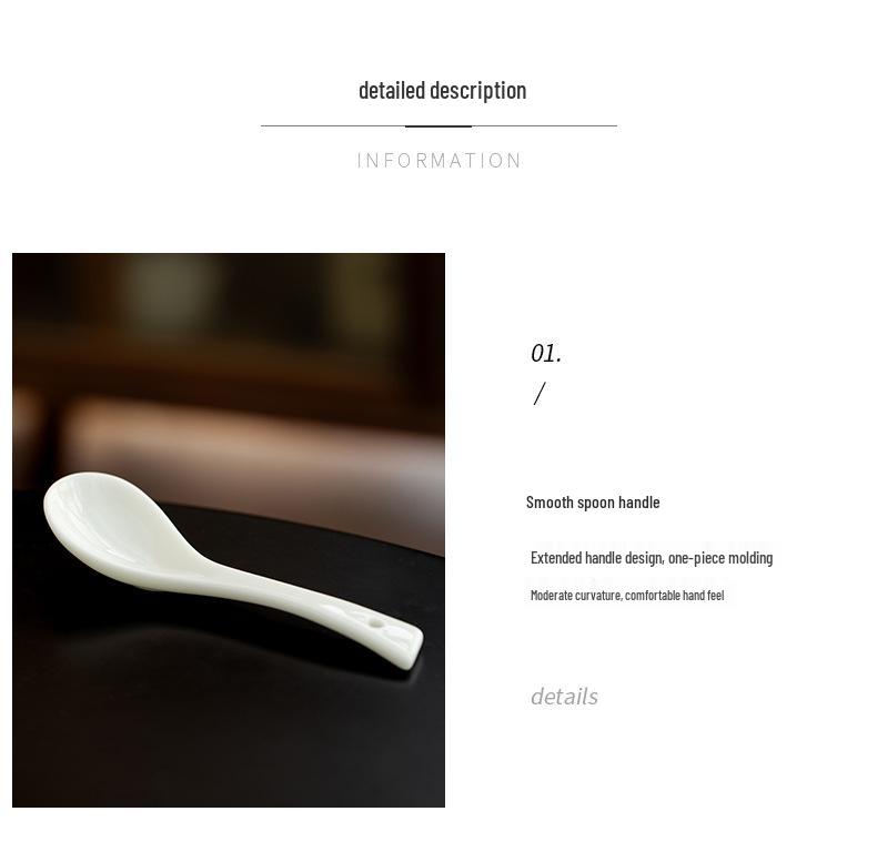 Dehua White Porcelain Ceramics: 12ml Small Soup & Teaspoon for Household & Restaurant Use