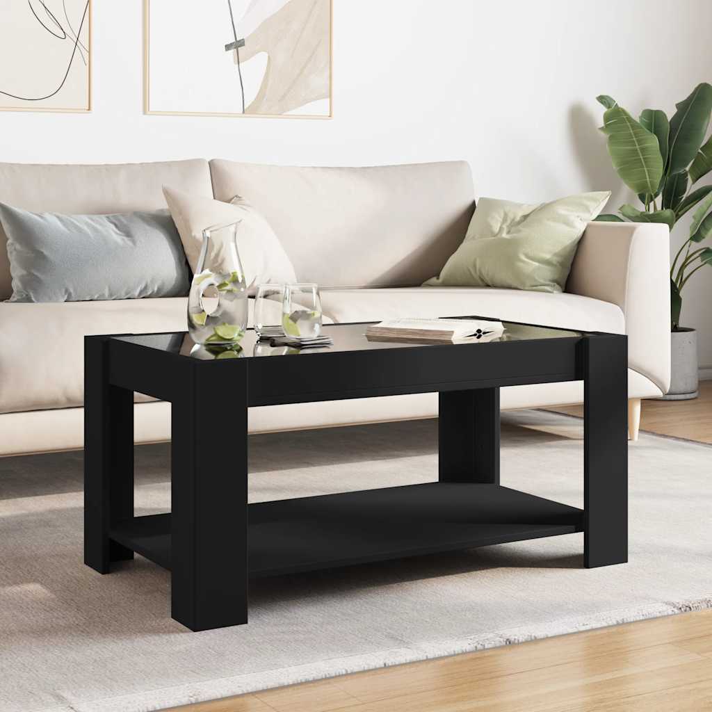 LED Coffee Table Black 93 x 53 x 45 cm Particleboard