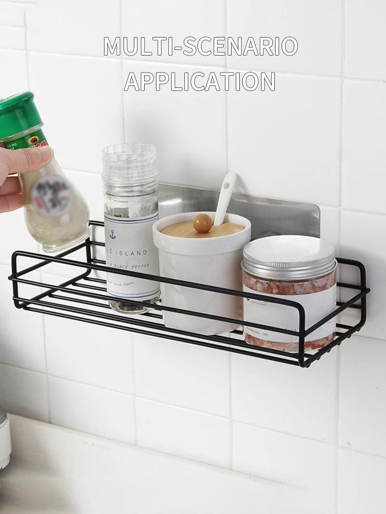 1pc Modern Wall-Mounted Rust-Resistant Storage Shelf,Multi-Functional Organizer for Bathroom,Kitchen,Office,Space-Saving