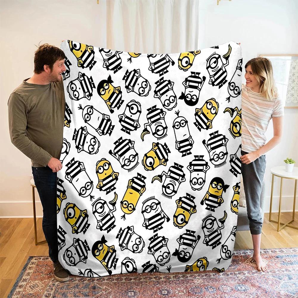 Warm Soft Minions Character Throw Blanket for Sofa Bed in Sizes for Kids Adults