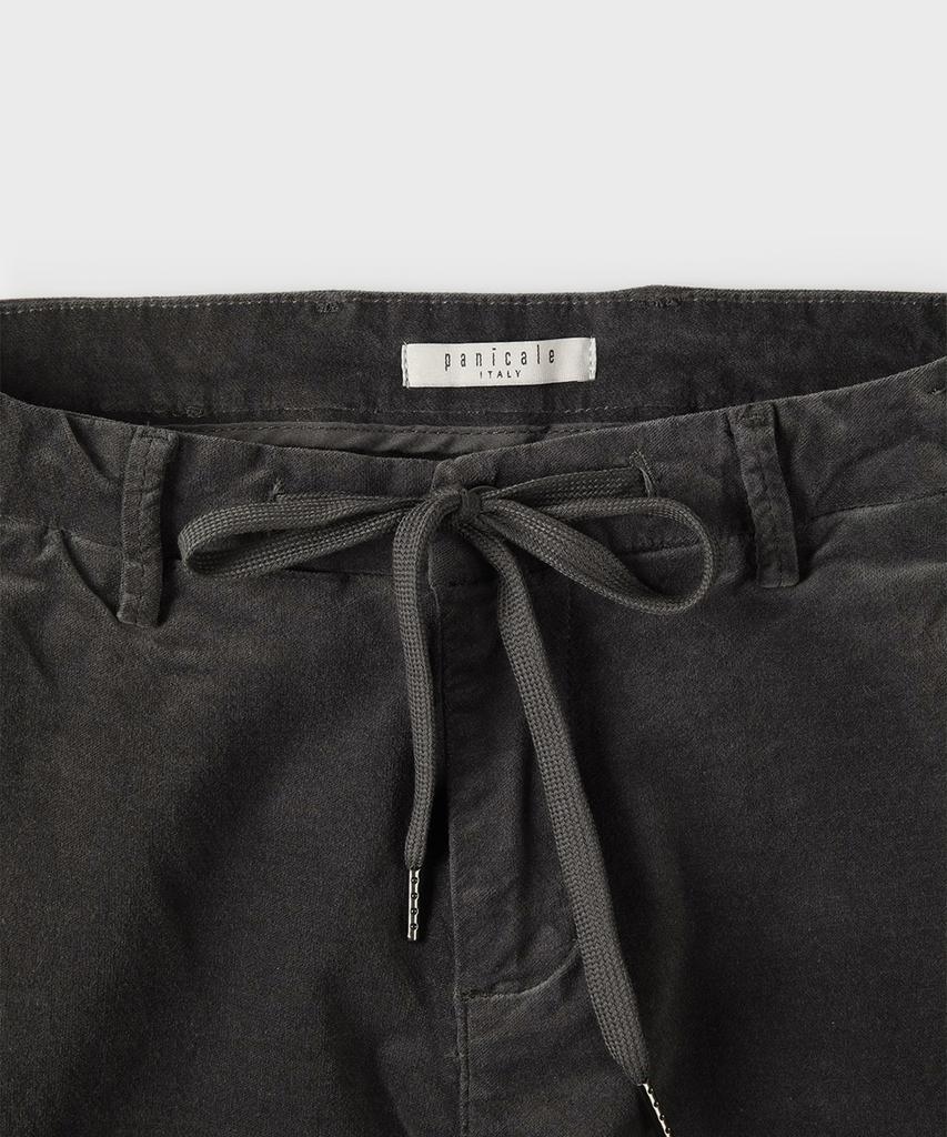 PANICALE Charcoal Regular Slim Fit Velvet Pants