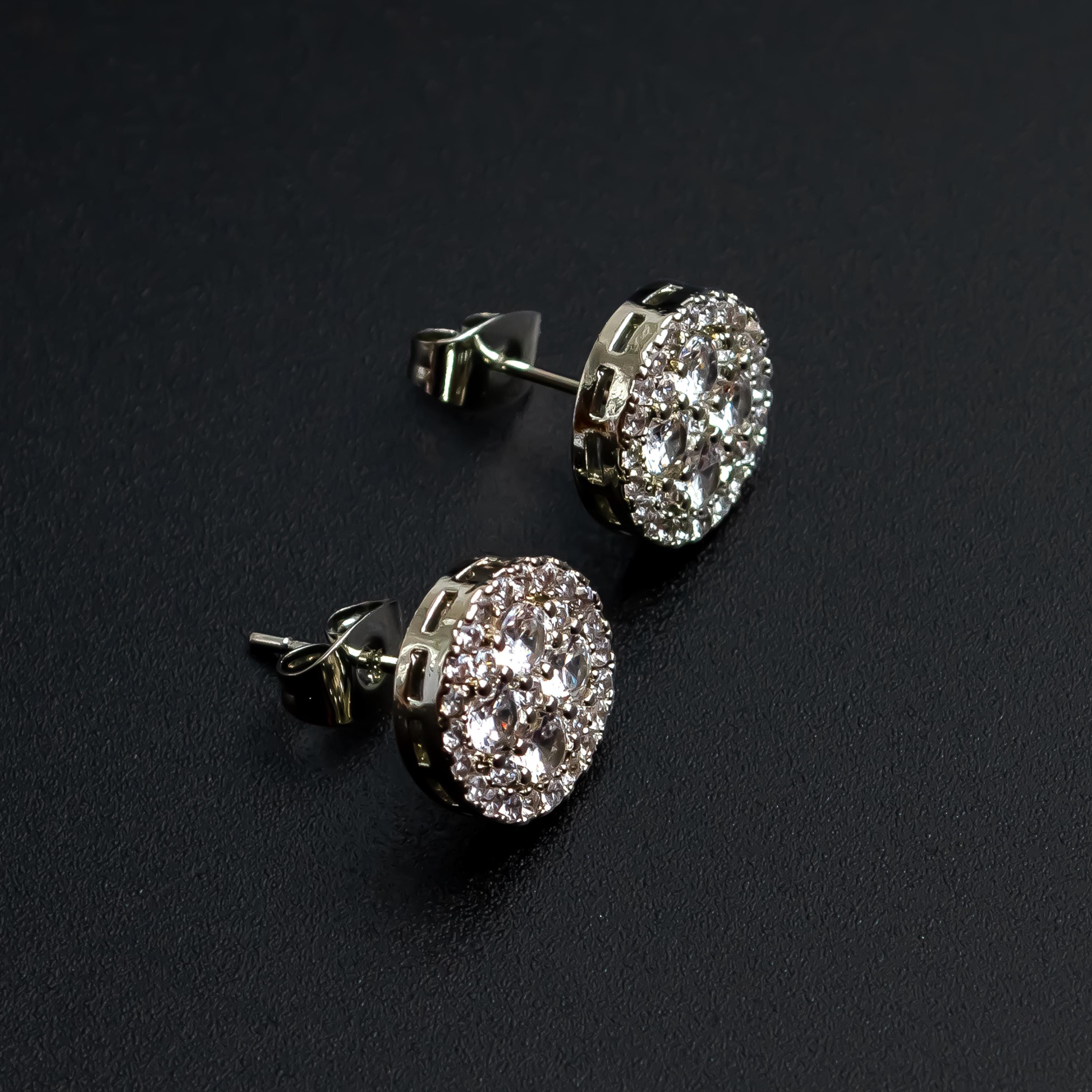 Art Deco American Diamond Earrings: White Plated Wedding Jewelry